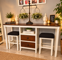 Solid wood counter height table