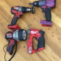 Milwaukee Impact Drill Brush Multi Tools Flood Light Led Super Bright 