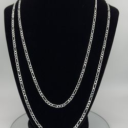 925 Sterling Silver Figaro Chains (24″ 4.0 mm & 20″ 3.5 mm)