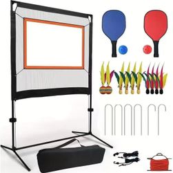 Indoor Pickleball Paddle Game with Net - Similar to Pickleball, Badminton and Tennis with A Whole New Spin On It - Kids and Adult Fun Game for Home Pa