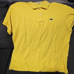 Men's Yellow Lacoste Polo Shirt Size 2x