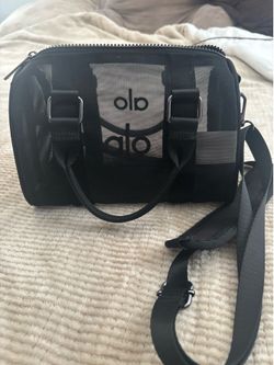 Alo yoga black mini sheer duffle bag