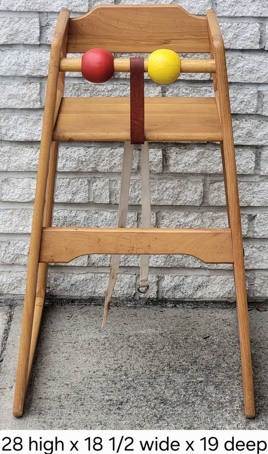 Vintage STEPHAN GIP. Wood Wooden Children's High Chair 1970s