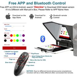 Desview T2 Teleprompter for Tablet Smartphone iPad up to 8 inch,70/30 Beam Splitter Glass,Teleprompter with Remote Control for DSLR Camera Phone Video