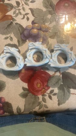 Dragon Napkin Rings Set of 3 White Ceramic Round Napkin Ring Holders