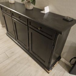 End Table Black With Red Interior TV Stand Entertainment Center 