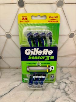 Gillette Sensor3 Sensitive Disposable Razors. Value pack. New