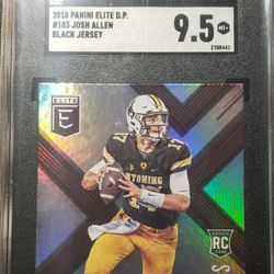 Josh Allen Rookie 9.5 SGC 2018 Elite Draft Picks #103 Black Jersey Short Print Panini Buffalo Bills