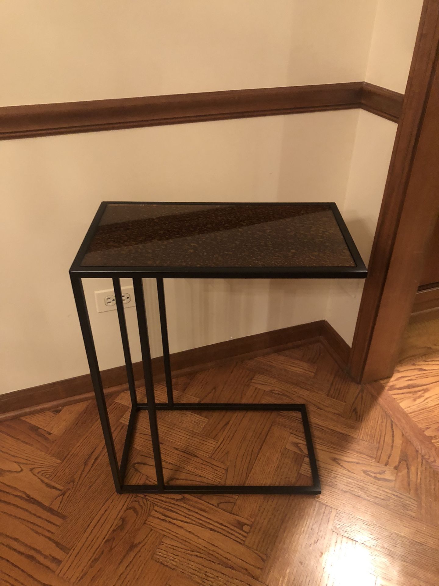 C-shape Metal/glass Table