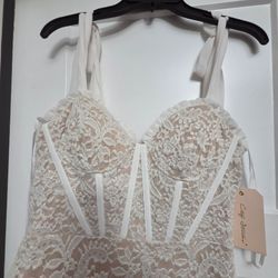 Macys white lacy dress