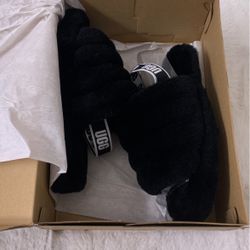 Womens Black Ugg Slides