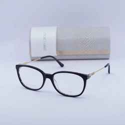 Jimmy Choo JC302 07T3 00 Black/Gold 53mm Glasses Clear Lenses