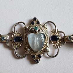 Beautiful Multi Gen .925 Silver Sajen Bracelet 