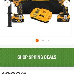 Brand New In Unopened Box Dewalt 20volt Brushless XR Impact/Hammer Drill Kit With Yellow Fast Charger And 2 5ah Batteries. $350