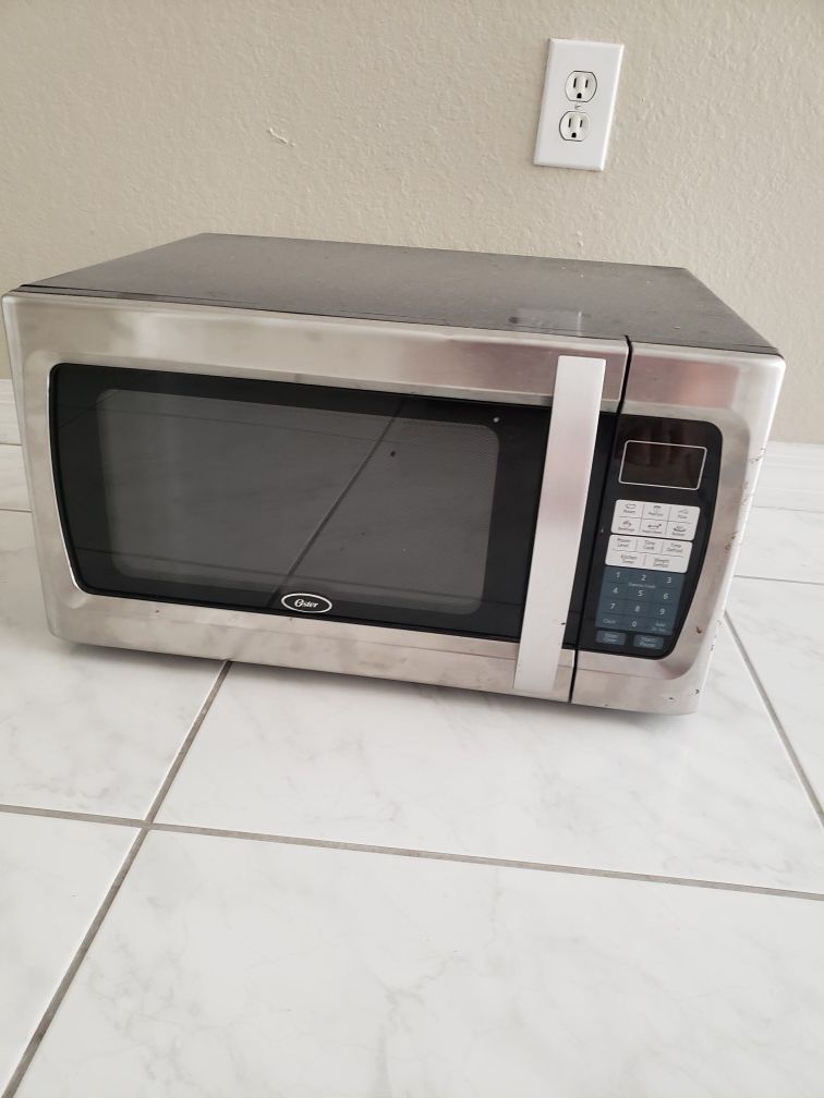 Silver small microwave
