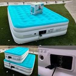 NEW IN BOX $35 for Twin $45 for Queen Size 18 Inches Tall Air Mattress Bed with Built In Pump Plugin 