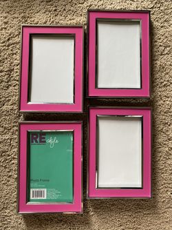 4 Pink Picture Frames - 4x6