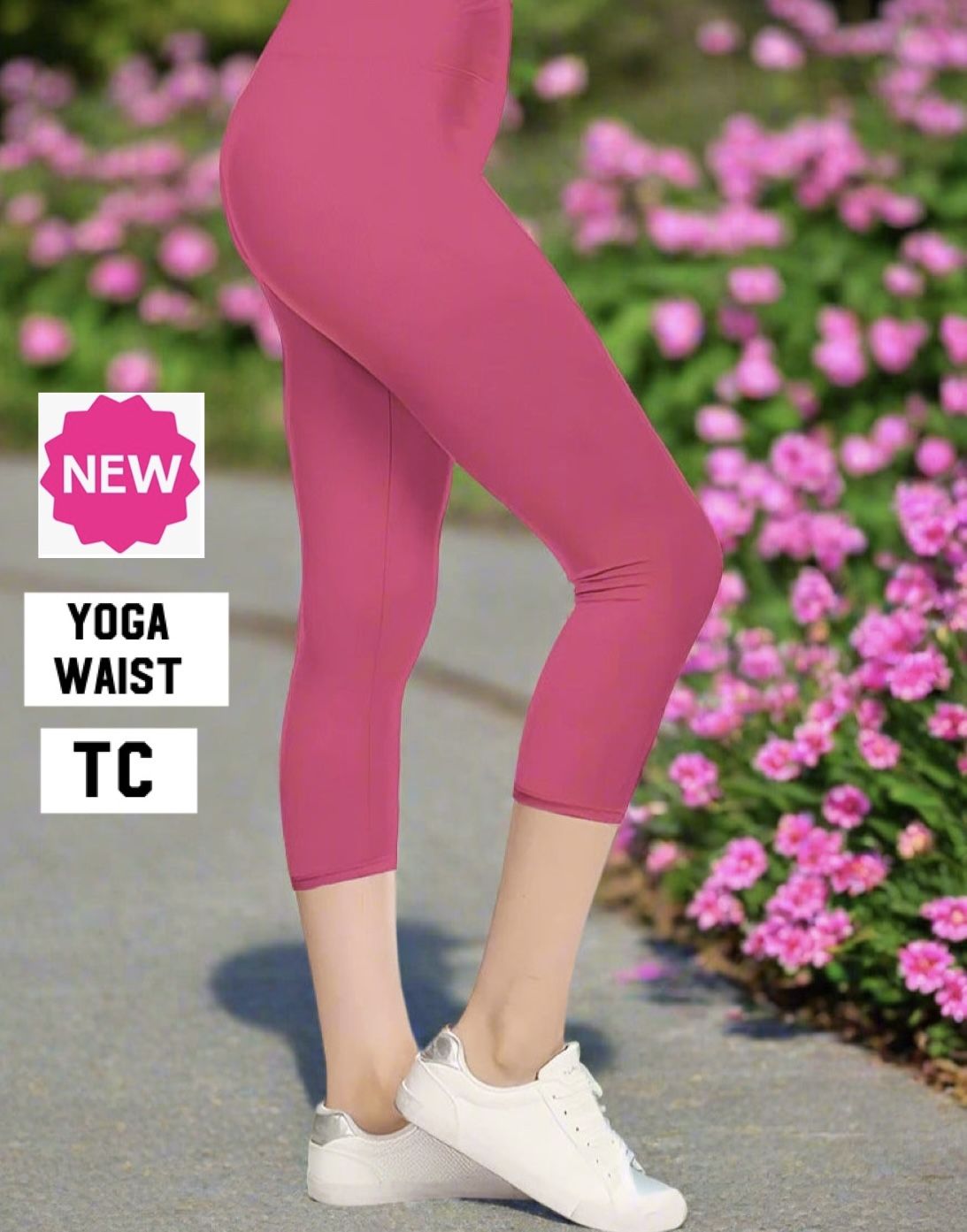 NEW Womens Pink Capri Leggings Soft As Lularoe OS/TC