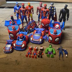 Marvel Spidey And His Amazing Friends Lot figures vehicles figures cars more
