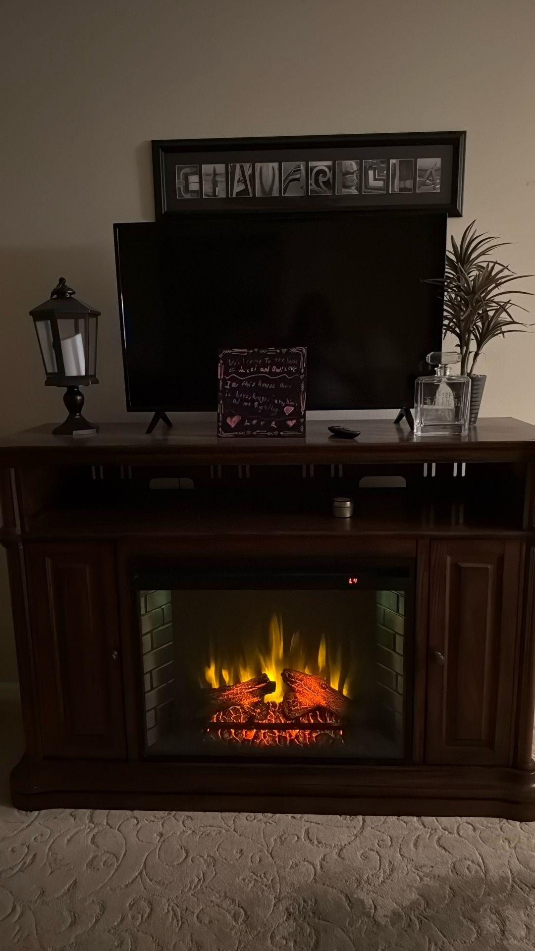 Oak Electric Fireplace Use With or Without heat