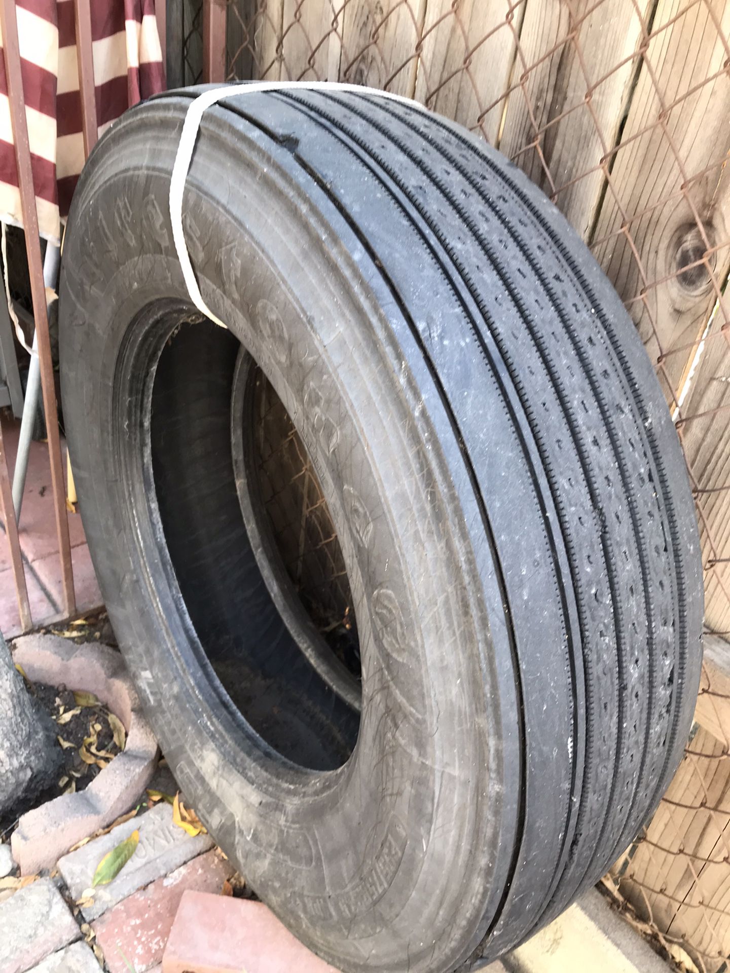 2 Firestone f591. 22.5 used tires $100 for two tires
