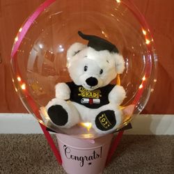 $40  Congrats .Graduations Class.  Light Up Teddy Bear Balloon Led Light Up. We Have Tin Can diferent Color.  Congrats 