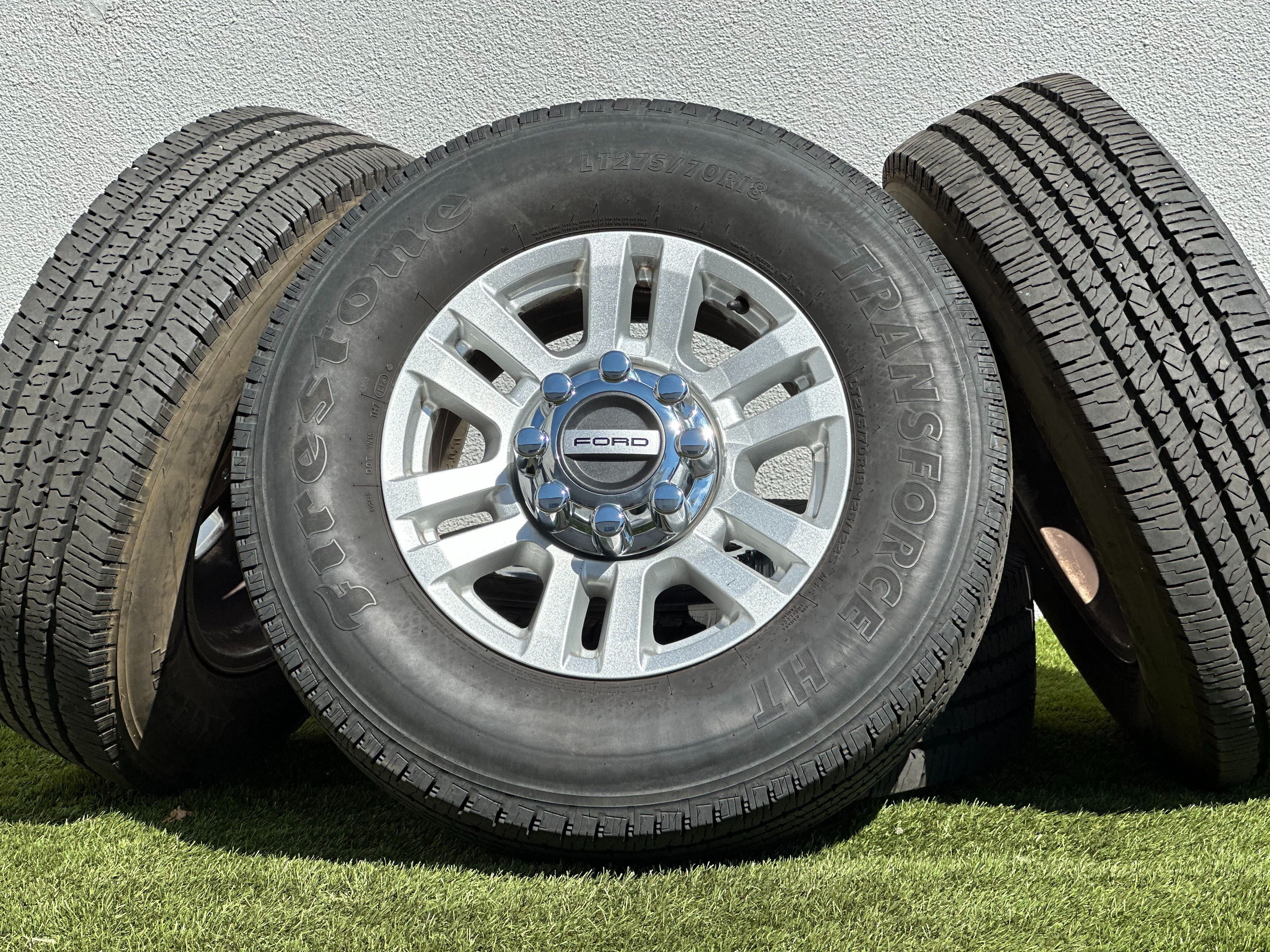 OEM 18" Ford F-250 Wheels 8x170 Ford F250 F-350 Rims F350 XLT Firestone LT275/70R18 Tires A/S FX4