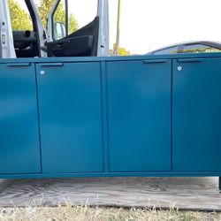Modernist Metal Industrial Minimalist Credenza Sideboard 