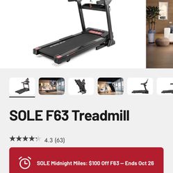 Sole  F63  fold up treadmill 