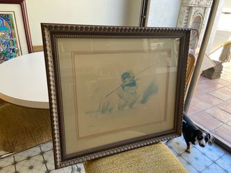 Seminole Fisherman limited edition lithograph by Jerome Tiger