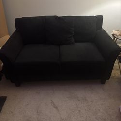 Black Velvet Sofa Set