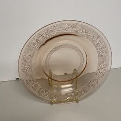 Mid Century Pink Depression Glass Soup Bowl