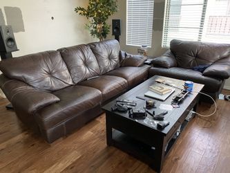 Made in Italy Italian Leather top grain sofa loveseat chair and ottoman