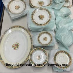 VINTAGE BEAUTIFUL DISH SET FOR 12.  circa 1800's.  