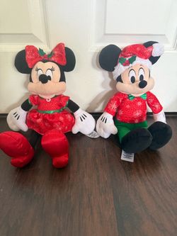 Toys-Disney Store Mickey Mouse & Minnie Mouse Disney Holiday Plush Set Christmas