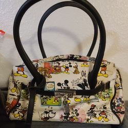 Official Disney Parks Mickey Minnie Mouse Cartoon Comic Strip Purse with Handbag Lock and Key