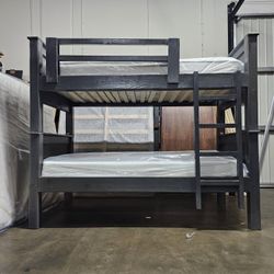 Twin Over Twin Bunk Bed And Mattress 