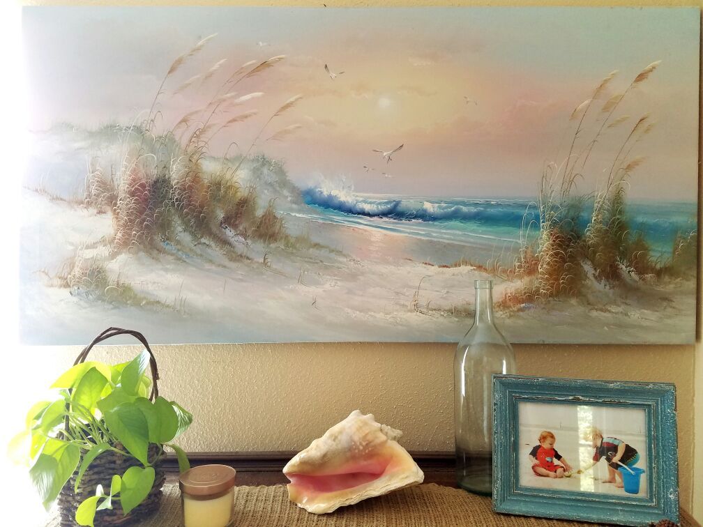 Large J Thompson Beach Canvas Painting