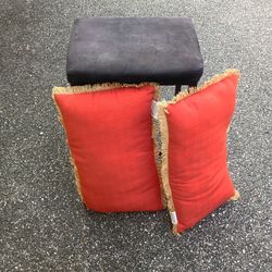 two pillars with bar stool