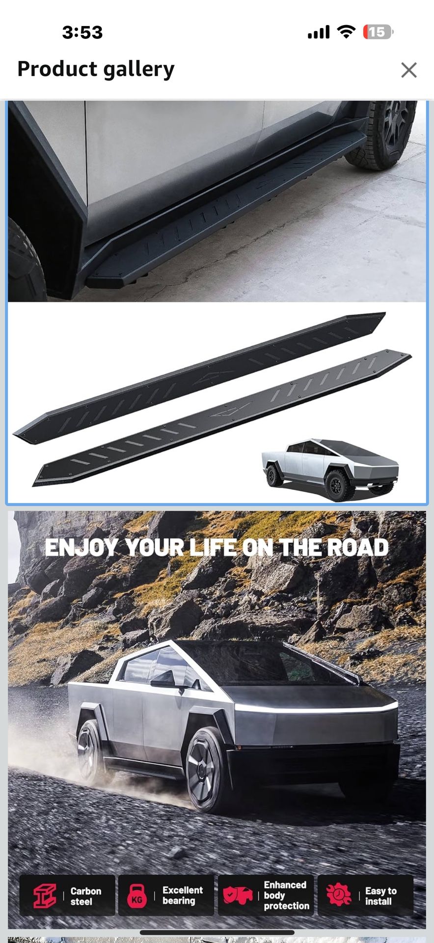 BDFHYK 2PCS Side Steps Compatible with Tesla Cybertruck 2019-2025, Heavy-Duty Running Boards, Anti-Slip Nerf Bars, Double Layer Structure, Exterior Tr