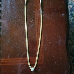 Gold-plated Necklace With Glass Diamond
