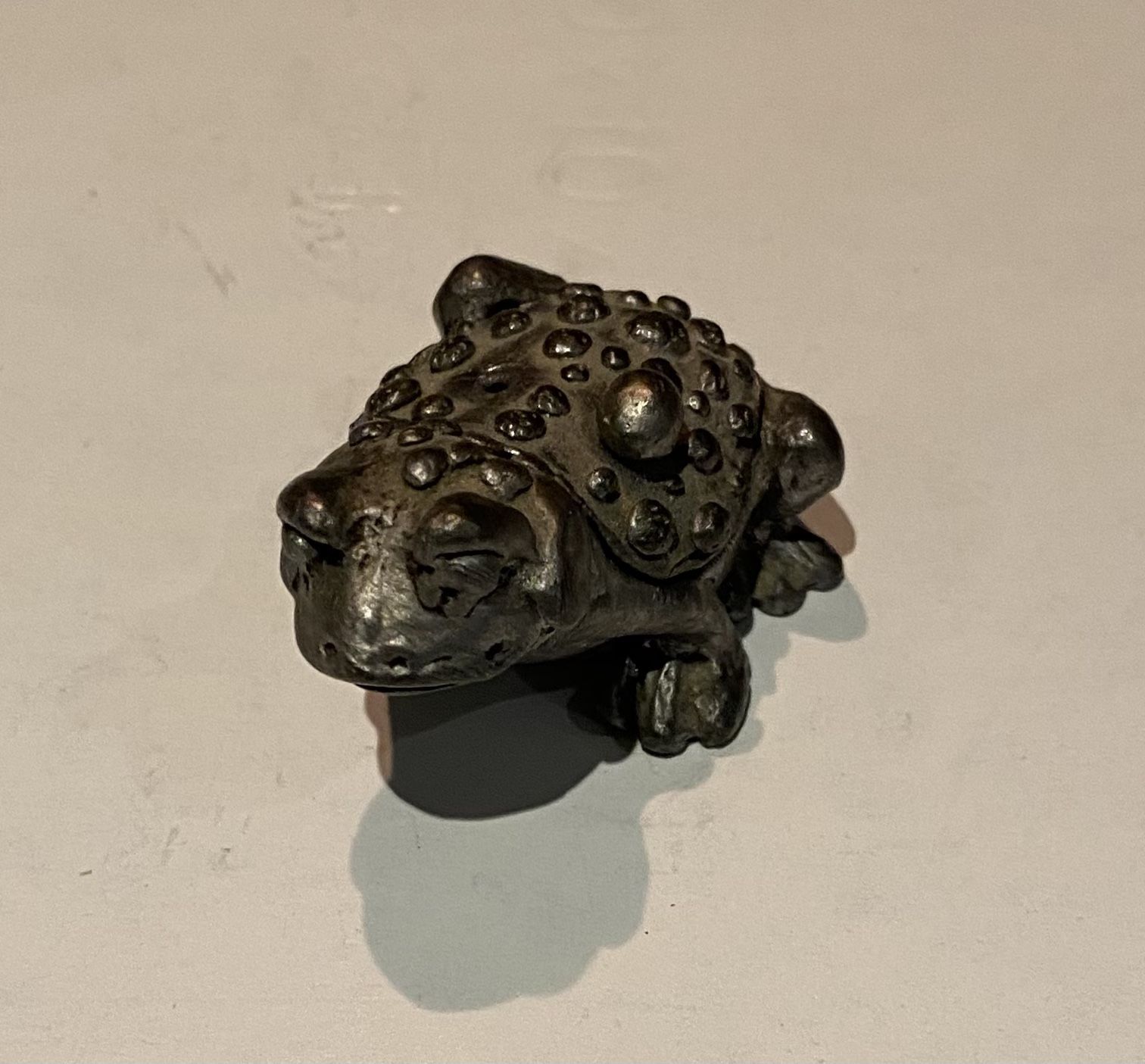 Vintage Miniature Pewter Frog Figurine