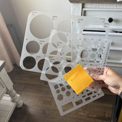 three pack of stencils