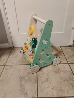 Wooden baby walker and push toy