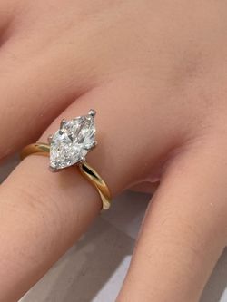 IGI Certified 14KT YG 2.11CT Certified Lab  Diamond Engagement Ring