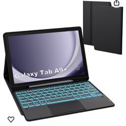 New for Galaxy Tab A9+ 11 inch Case with Keyboard - 7 Color Backlit Detachable Tablet Keyboard Cover with Touchpad - Galaxy Tab A9 Plus 11