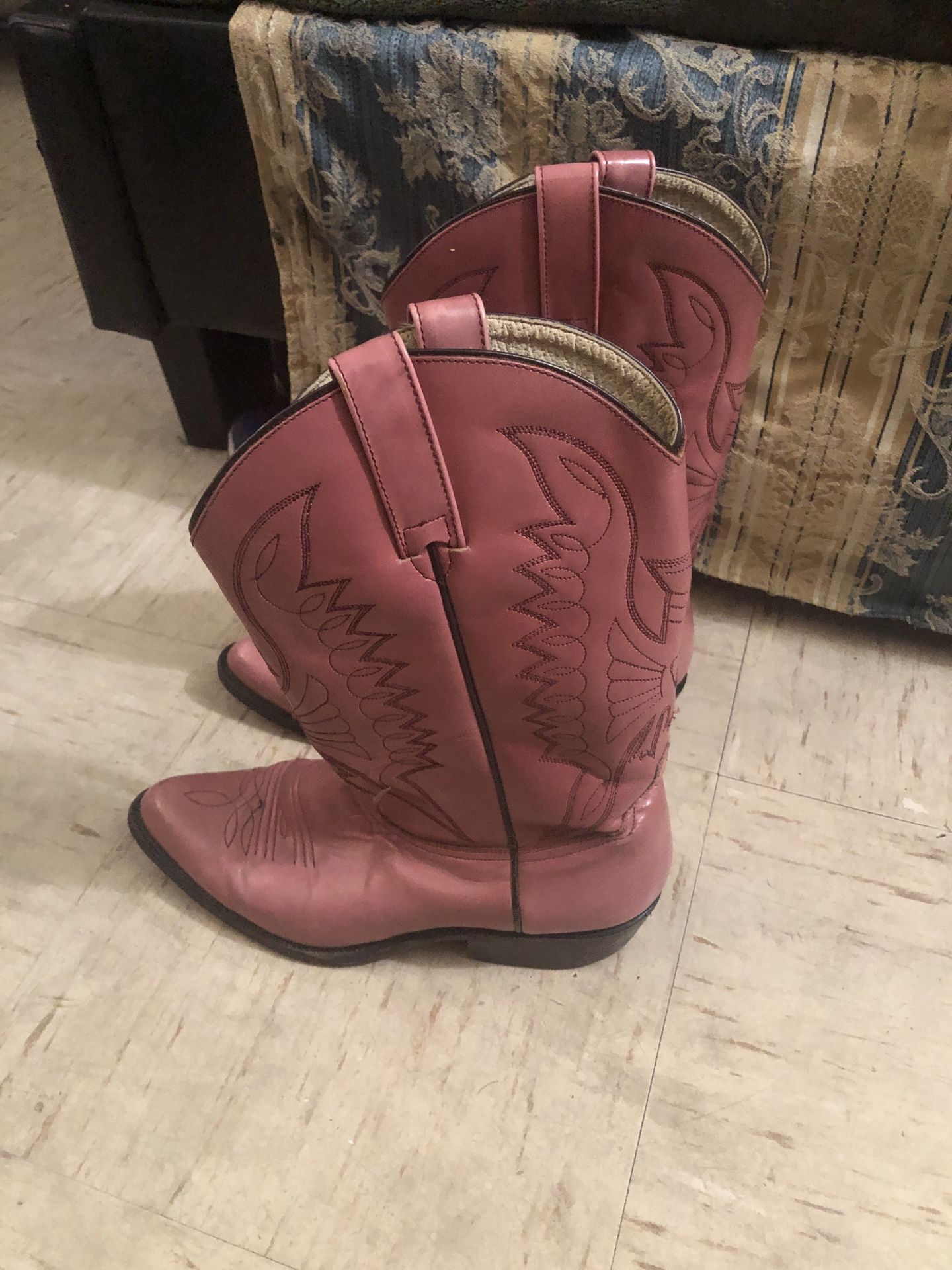Pink Leather Boots