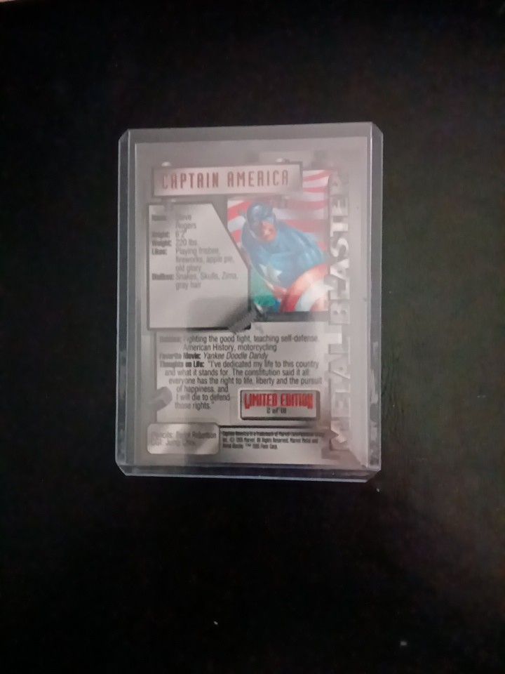 1995 Captain America Metal Blaster Comic Card