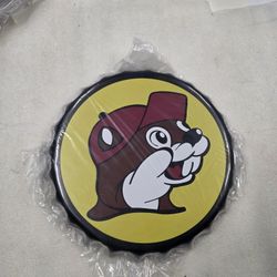 Bucees Buc-ees Beaver Bottle Cap Metal Sign 