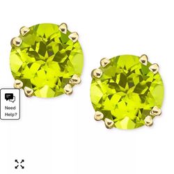 Macys 14k Gold Peridot Earrings 